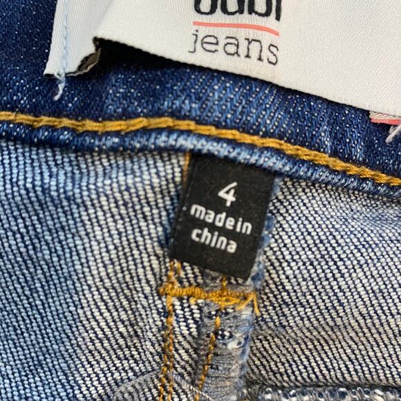 CAbi 5495 Womens Cropped High Straight Jeans Distressed Raw Hem Stretch Size 4 - Picture 7 of 9